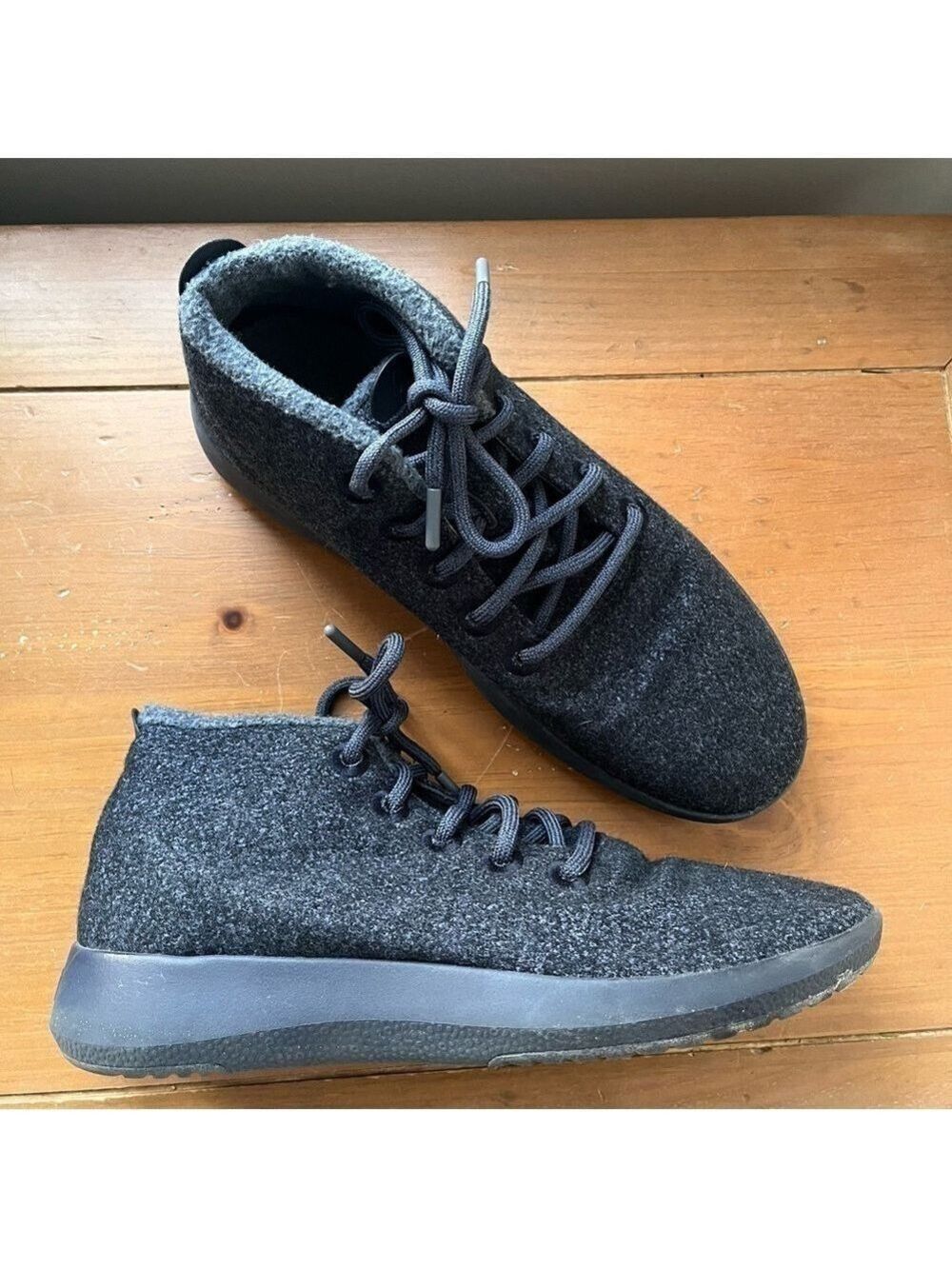 Allbirds Mens Wool Runner-up Mizzle High Top Sneaker Walking Natural Black 11